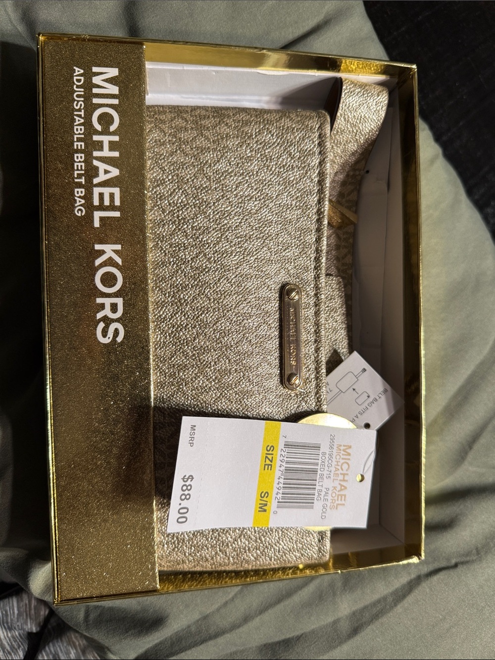 Michael Kors Shimmery Gold Crossbody Belt Bag